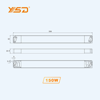 Alimentations LED YSD à PFC élevé 150W, 12V 24V 36V 48V 30W 60W 100W 200W, Série G, IP40, pour bandes LED