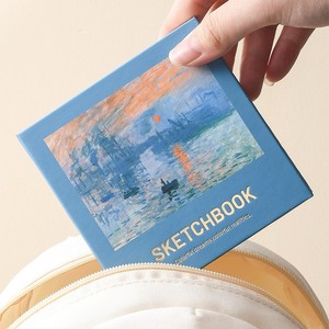 Couverture rigide carnet de croquis Mini <span class=keywords><strong>livre</strong></span> de <span class=keywords><strong>dessin</strong></span> peinture à l'huile carré petit <span class=keywords><strong>livre</strong></span> de <span class=keywords><strong>dessin</strong></span> avec style imprimé Mini carnet de croquis vierge - Product Image 2