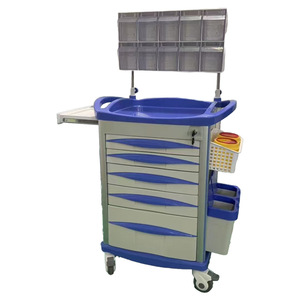 Hospital Trolley <b>5</b> <b>Drawer</b> Aluminum <b>Plastic</b> With Individual Lock For Medical Use XQ2014 E04 - Product Image 1