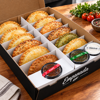 Boîte à empanadas personnalisée pour plats à emporter d'Amérique latine avec compartiment pour sauce, emballage en papier kraft, conteneur, cajas, empaques para empanada