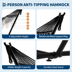 <span class=keywords><strong>Hamac</strong></span> <span class=keywords><strong>double</strong></span> avec support, lit de <span class=keywords><strong>hamac</strong></span> <span class=keywords><strong>pour</strong></span> 2 personnes avec dentelle décorative, <span class=keywords><strong>hamac</strong></span> extérieur grand et confortable <span class=keywords><strong>pour</strong></span> patio et jardin - Product Image 5