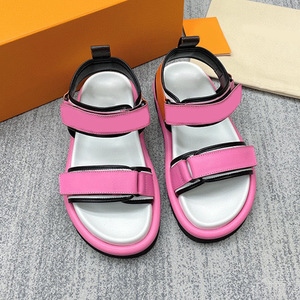 2026 New Premium Pink Multi-Color Platform Sandals Open <b>Toe</b> Velcro Strap Chunky Summer Slides - Product Image 2