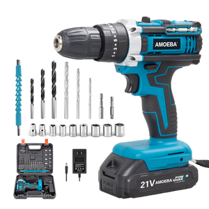 Máy khoan búa không dây 21V, tua vít chổi than 10mm, pin 12V, bộ máy khoan và tua vít điện kèm hộp cứng, OEM ODM - Product Image 1