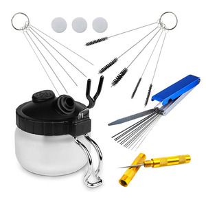 Airbrush Cleaning Tool <b>Set</b> 5 Piece Metal Brush Kit For <b>Spray</b> Gun Maintenance Auto Repair Use - Product Image 1