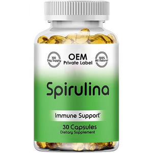 Cápsulas de Espirulina OEM, Suplemento de Vitamina, Selenio y Chlorella, 500 mg, Cápsulas Blandas de Espirulina y Chlorella Naturales - Product Image 1