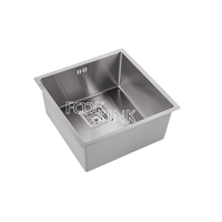 Évier de cuisine en acier inoxydable 304 sur mesure 440x440mm, prix d'usine, évier simple pour appartement, restaurant, maison