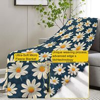 Couverture Daisy 50x60 pouces, motif floral, en flanelle, personnalisable, emballée, ultra-douce, chaude, toutes saisons, lavable en machine, décoration intérieure