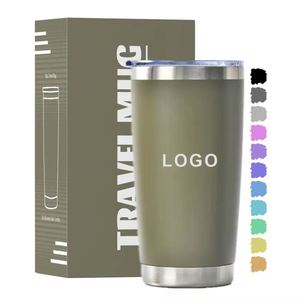Gobelet isotherme personnalisable en acier inoxydable à double paroi de 20oz et 30oz pour café et vin, avec paille et logo personnalisé, vente en gros - Product Image 1