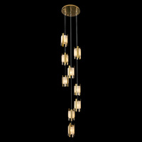 Lustre moderne en fer forgé avec cristaux naturels pour escalier, décoration d'hôtel, villa, luminaire suspendu artistique pour escalier