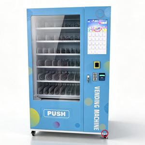 Distributeur automatique de boissons et de snacks en libre-service avec écran tactile, acceptant les pièces de monnaie, en acier inoxydable, écran tactile de 21,5 pouces, 300-600 - Product Image 1