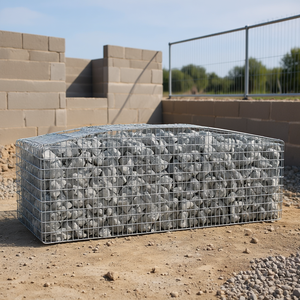 Cestas de Gabión de Hierro Galvanizado Plateado, Paquete de 2, Barreras Acústicas, Construcción Duradera - Product Image 2