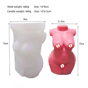 B-1121 BRICOLAGE corps humain bougie nu grand coffre et les muscles abdominaux sexy femmes parfumé graisse parfumée gypse silicone Bougie Moule - Product Image 5