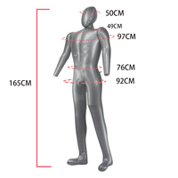 Mannequin de torse suspendu en plastique PVC gris, boutique de vêtements, Mannequin gonflable pour tout le corps