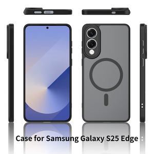 Applicable pour Samsung S25 Edge, coque de téléphone deux-en-un à pores fins, coque de téléphone semi-transparente magnétique mate - Product Image 2