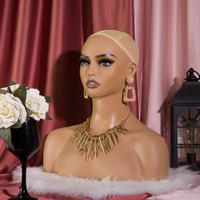 Maniquíes de PVC con Cabeza Femenina y Hombros, Estilo Stand, con Maquillaje Facial, en Oferta