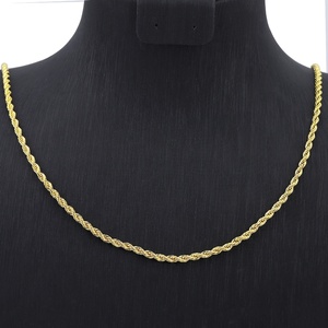 Jxx Fashion 24k Gold-Plated Link Chain Necklace <b>Thick</b> <b>Rope</b> Style for Men and Women-Trendy Pearl Jewelry Wholesale - Product Image 2