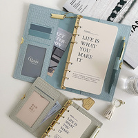 Carnet de Notes Luxe Deluxe A6 Personnalisé Mignon Mini de Poche en Cuir PU pour Filles Femmes