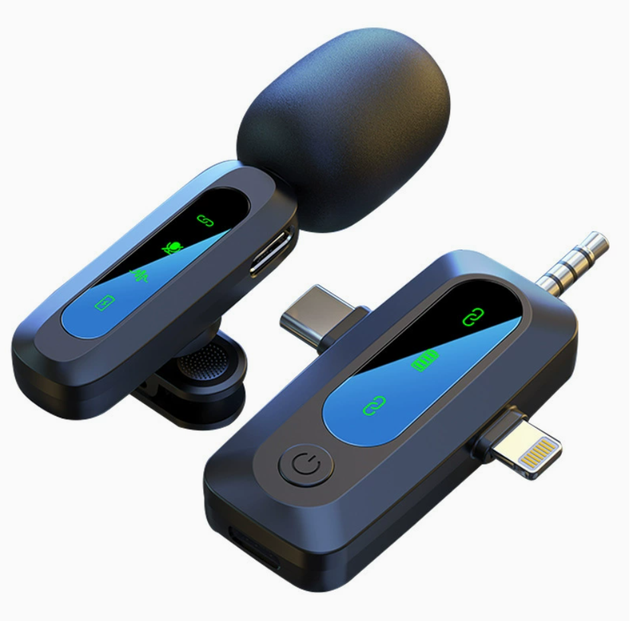 J3 3-in-1 Wireless Lavalier Microphone with Smart Noise Reduction for Live Streaming & Outdoor Use