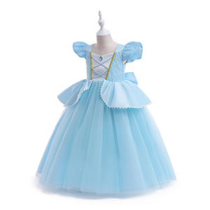 Summer Girls' Apparel <strong>for</strong> <strong>Cinderella</strong> Princess Formal Sequin Spliced Mesh Girls <strong>Dresses</strong> with a Big Bow - Product Image 3