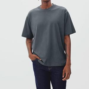 <b>Summer</b> Plain Cropped <b>T</b> <b>Shirt</b> Streetwear Drop Shoulder Heavyweight Blank <b>T</b>-<b>Shirt</b> 100% Cotton Boxy Tee <b>Shirts</b> for <b>Men</b> - Product Image 1