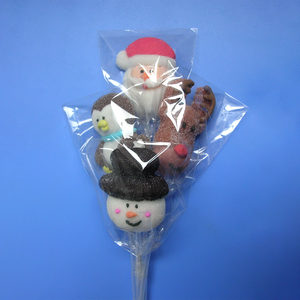 Giáng sinh Santa Claus tráng nhiều màu trái cây <span class=keywords><strong>Marshmallow</strong></span> kẹo mút mía kết cấu mềm được đóng gói trong một túi - Product Image 1