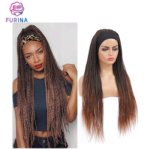 Furina vente en gros de tresses africaines perruques de cheveux avec bandeau filles perruques synthétiques pour les femmes - Product Image 3