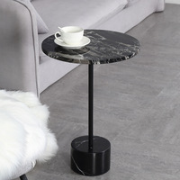 Luxus moderne zeitgenössische Wohn möbel runden natürlichen schwarzen Marmor Metall Seiten hocker Ecke Couch tisch