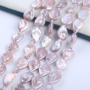 Cuentas de Perlas de Agua Dulce Naturales Blancas de 13-15 mm con Orificio Apilado, Semiterminadas para Collares de Bricolaje, Venta al por Mayor de Joyería - Product Image 5