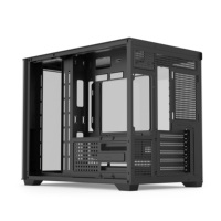 Caja de PC de Torre Media con Vidrio Templado Curvo, Diseño Vista al Mar, Chasis para Juegos MicroATX en Stock, 9 Ventiladores Preinstalados