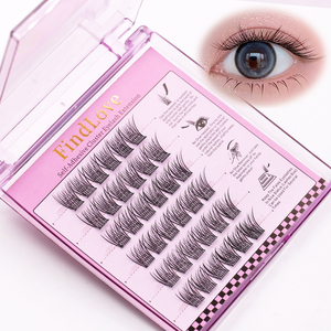 Cils de bricolage auto-adhésifs pré-collés 0.15mm d'épaisseur BC Curl <span class=keywords><strong>Princess</strong></span> Hare <span class=keywords><strong>Lash</strong></span> Pearlet Design Flame Lower Glue-Free Press Lashes - Product Image 1
