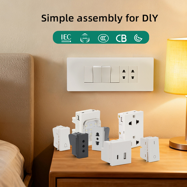 New PC Material Wall Sockets and Switches Wall Switch for Home Commercial Lighting