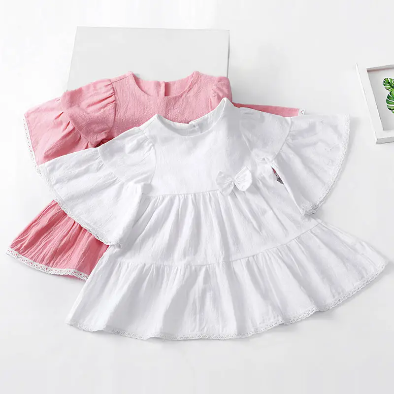 الصين الجملة ملابس الأطفال فستان بكم كبير تصميم اللباس ل 1-7 سنوات طفل اللباس الهوى
