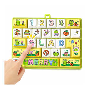 Alphabet Button Sensory Fidget Toy Portable Keyboard Stress Relief Clicker With 26 <b>Key</b> Layout Bag Pendant For Children - Product Image 1