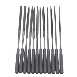 12 pièces 160mm limes à aiguilles ensemble de fichiers pour métal verre pierre bijoux sculpture sur bois artisanat travail du bois poli <span class=keywords><strong>petite</strong></span> <span class=keywords><strong>lime</strong></span> en acier - Product Image 1