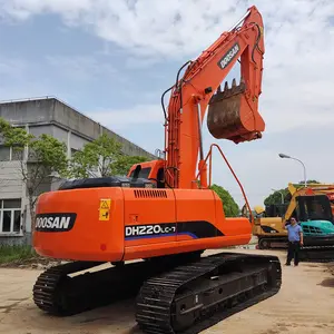 Mesin penggali bergerak bumi DOOSAN DH220 konstruksi bekas dengan kualitas bagus 22TON ekskavator besar bekas