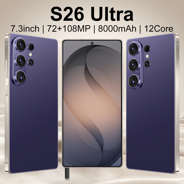 S26 Ultra New 7.3" 16GB+1TB 5G Smartphone Deca Core 8800mAh Battery 72MP+108MP Cameras Factory Direct WiFi