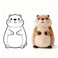 Nouveauté : Jouets en peluche de qualité supérieure, animaux en peluche, marmotte, vente en gros, coton biologique personnalisé pour enfants