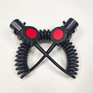 Remolque de camión resistente ABS Cable espiral eléctrico de 7 núcleos con dos enchufes de plástico asidero rojo - Product Image 6