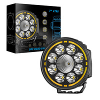 Projecteur de camion 7 pouces rond, lumière tout-terrain, projecteur LED télécommandé, lumière de travail