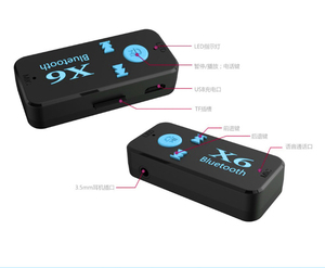 Receptor de Audio Inalámbrico Bluetooth HG X6, Adaptador Estéreo de 3.5mm, Kit de Manos Libres para Auto, Compatible con Tarjeta TF, Gran Venta - Product Image 4
