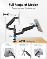 Support de moniteur double en métal de 13'' à 32'' pour bureau debout
