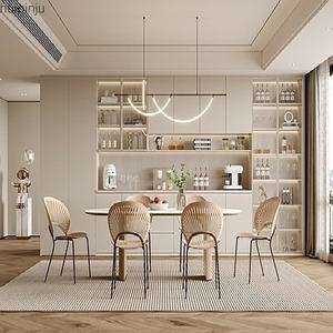 Luxury Modern Kitchen Dining Room Wall Buffet Display Cabinet Pantry <b>Storage</b> <b>Cupboard</b> LivingRoom <b>White</b> High Gloss Wood Sideboard - Product Image 1