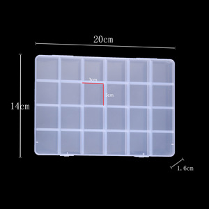 กล่องเก็บของพลาสติกใส 20x14 ซม. 24 ช่องสำหรับจัดระเบียบลูกปัดเครื่องประดับ - Product Image 1