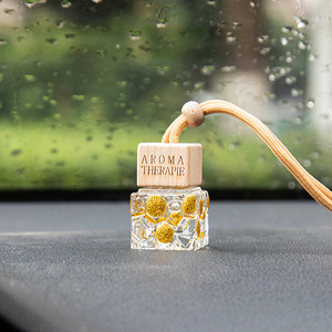 8ML Square Water Cube Refillable Empty Hanging Car Air Freshener <b>Diffuser</b> <b>Bottles</b> With Screw Wood Cap - Product Image 5