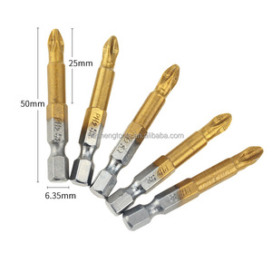 Jogo de chaves de fenda 5 peças/conjunto, 50mm s2 ph2 1/4 "hex shank magnético revestido phillips cabeça elétrica chave de fenda bits set - Product Image 2