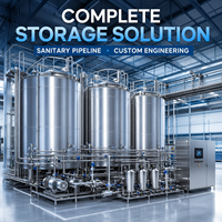 Réservoir de nettoyage CIP en acier inoxydable 300L-5000L SS304, système CIP sanitaire avec chauffage, certifié ASME CE, fabrication en usine