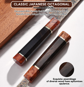 Кухонный нож Amber 8 дюймов из дамасской стали VG10, японский дамасский поварской нож с рукоятью из дерева и смолы - Product Image 4