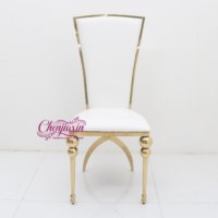Tables et chaises de réception de luxe en acier inoxydable rond avec plateau en verre pour salles de mariage et événements - Vente en gros directe usine