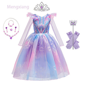 Vestido de Princesa Glinda Morado de Manga Larga para Niñas, Disfraz de Carnaval, Halloween, Cumpleaños, Navidad, <span class=keywords><strong>Bruja</strong></span>, Disfraces de TV y Películas - Product Image 1