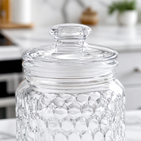 Conteneur de stockage en verre contemporain de 28oz-70oz avec couvercle, approvisionnement en gros pour restaurants, cafés et services de restauration, boîte alimentaire, commande en gros
